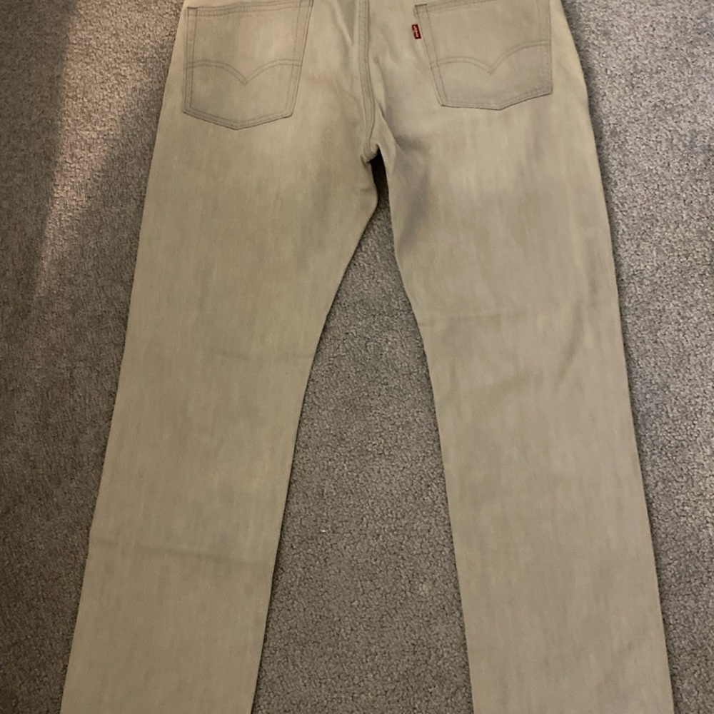 Levis 513 Jeans Mens 34x30 Gray Slim Straight Stretch Light Wash Zip Fly Nice! - Picture 2 of 7
